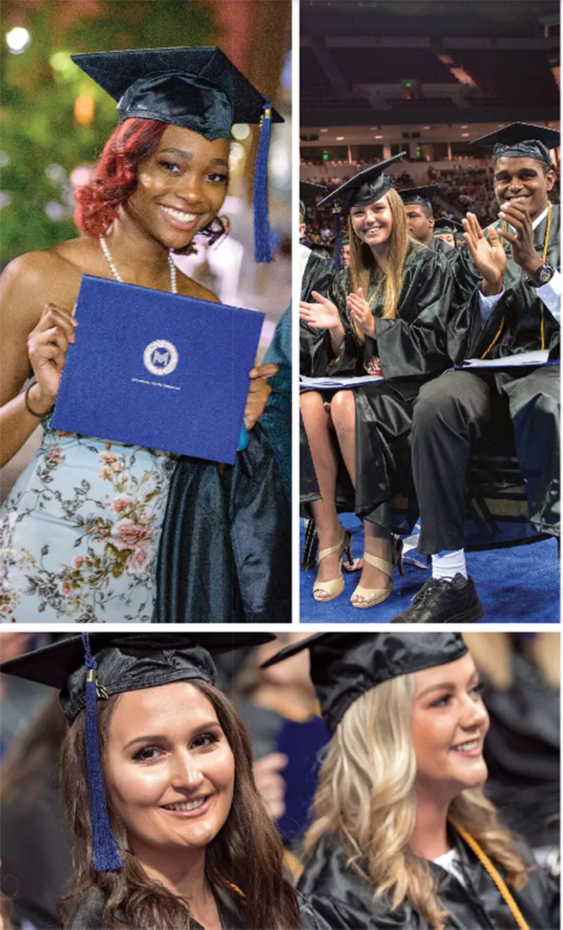 Collage of three photos showing MTC graduates