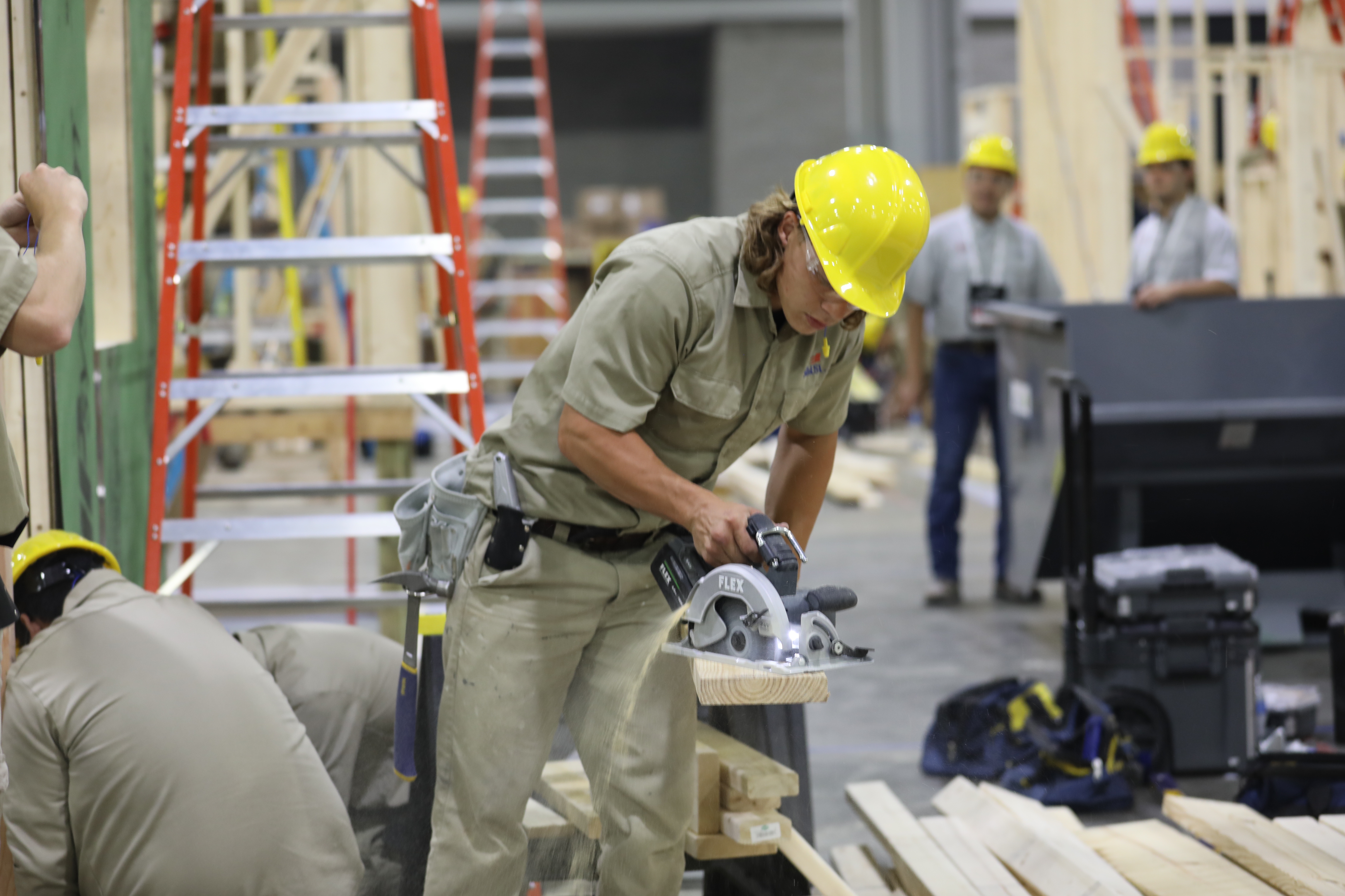 Image of MTC Building Construction team competing in the 2023 SkillsUSA championship.