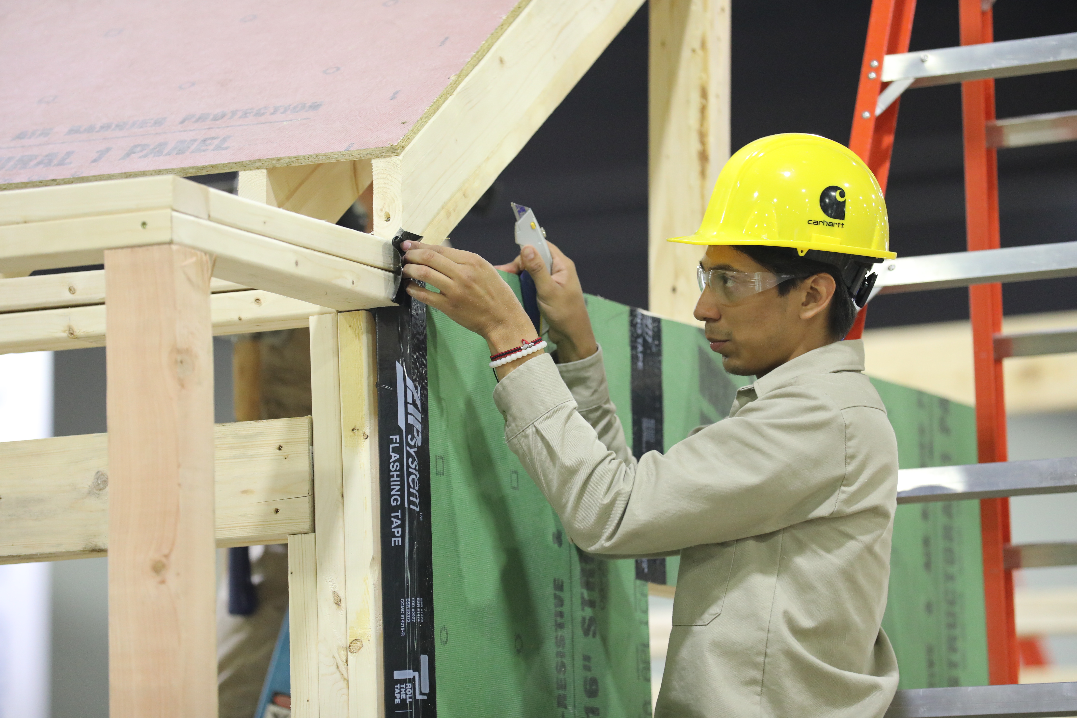 Image of MTC Building Construction team competing in the 2023 SkillsUSA championship.