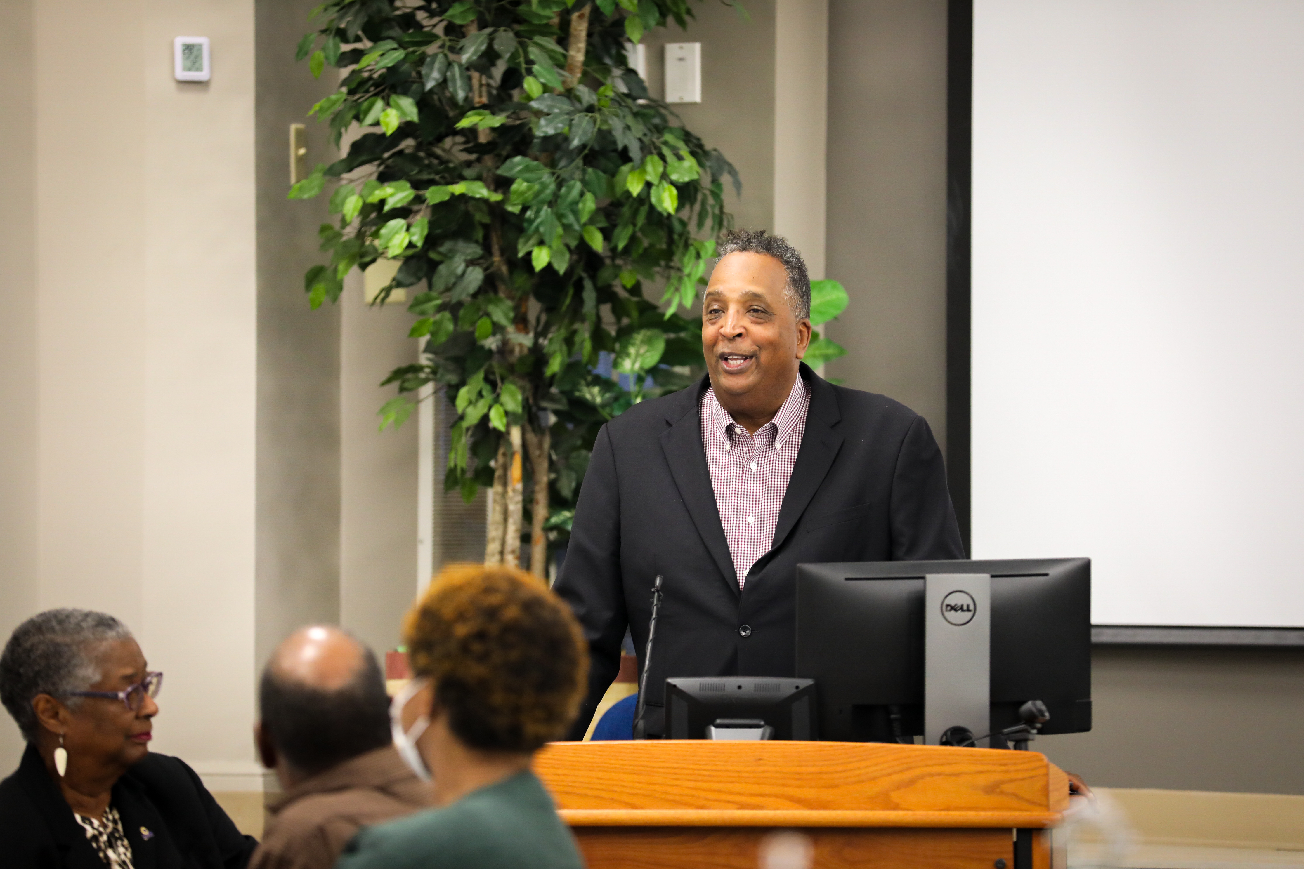 Randall "Mack" Jackson delivering his remarks during the luncheon.