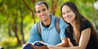 Picture of two students studying