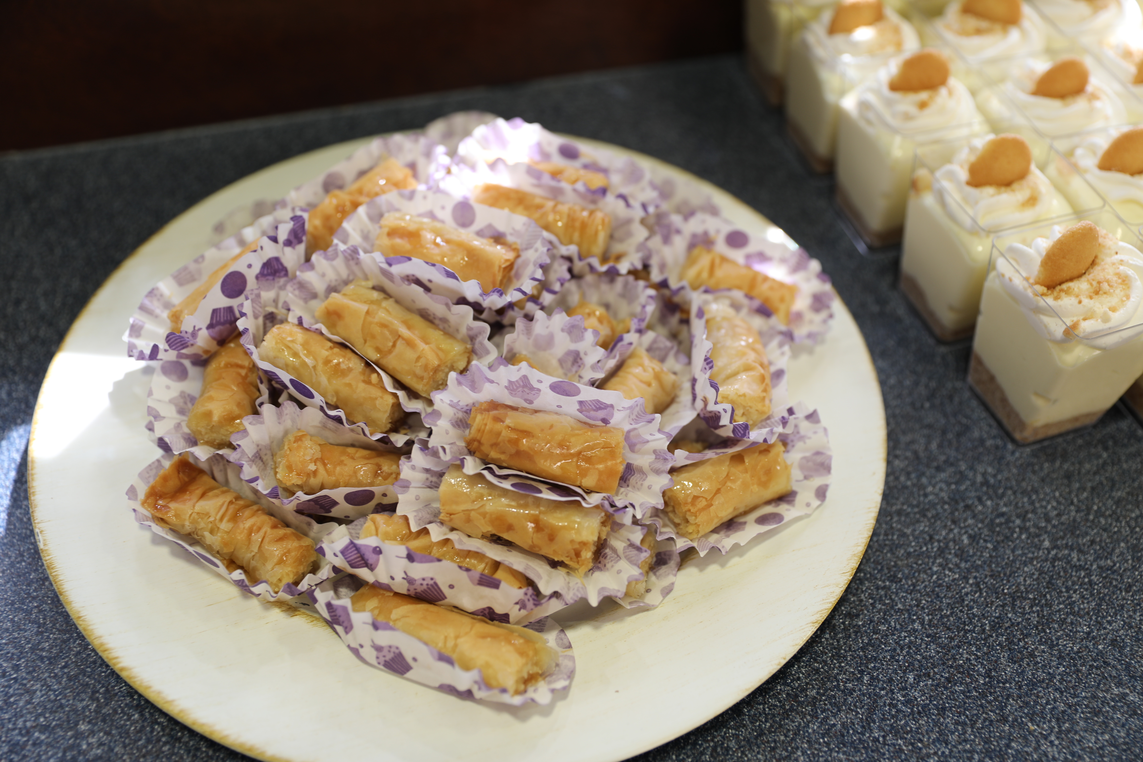 Plate of baklava dessert