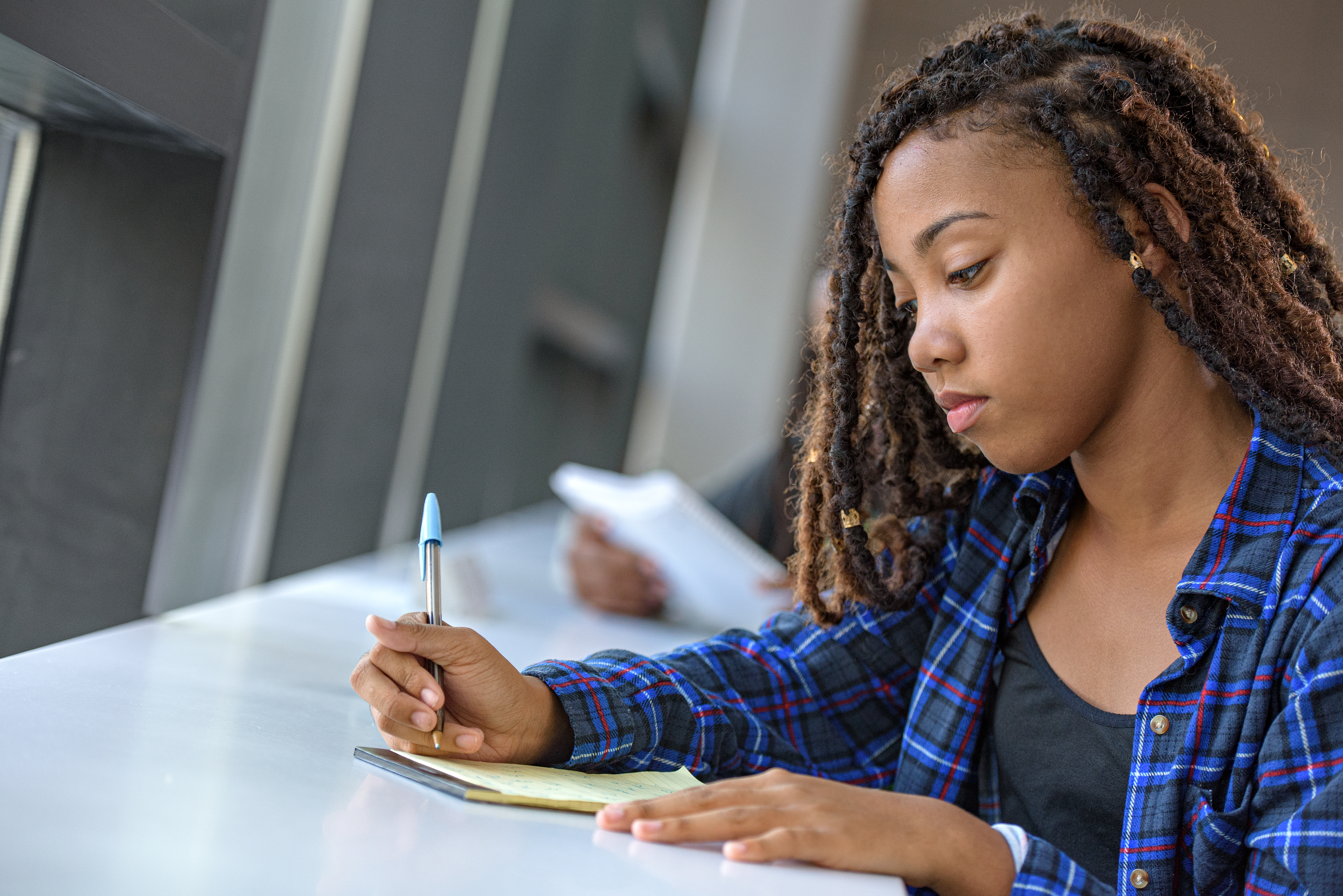 Student studying in the Academic success center