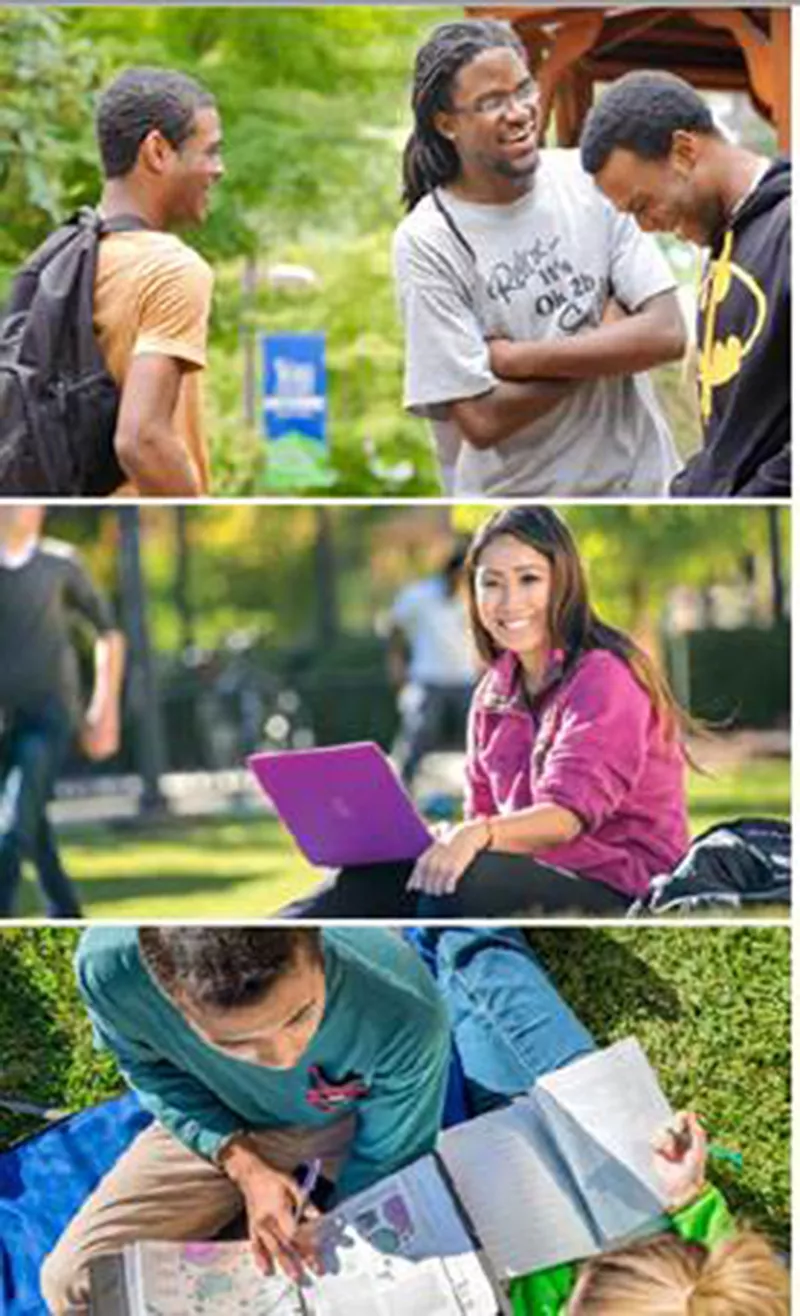 Three picture of various students