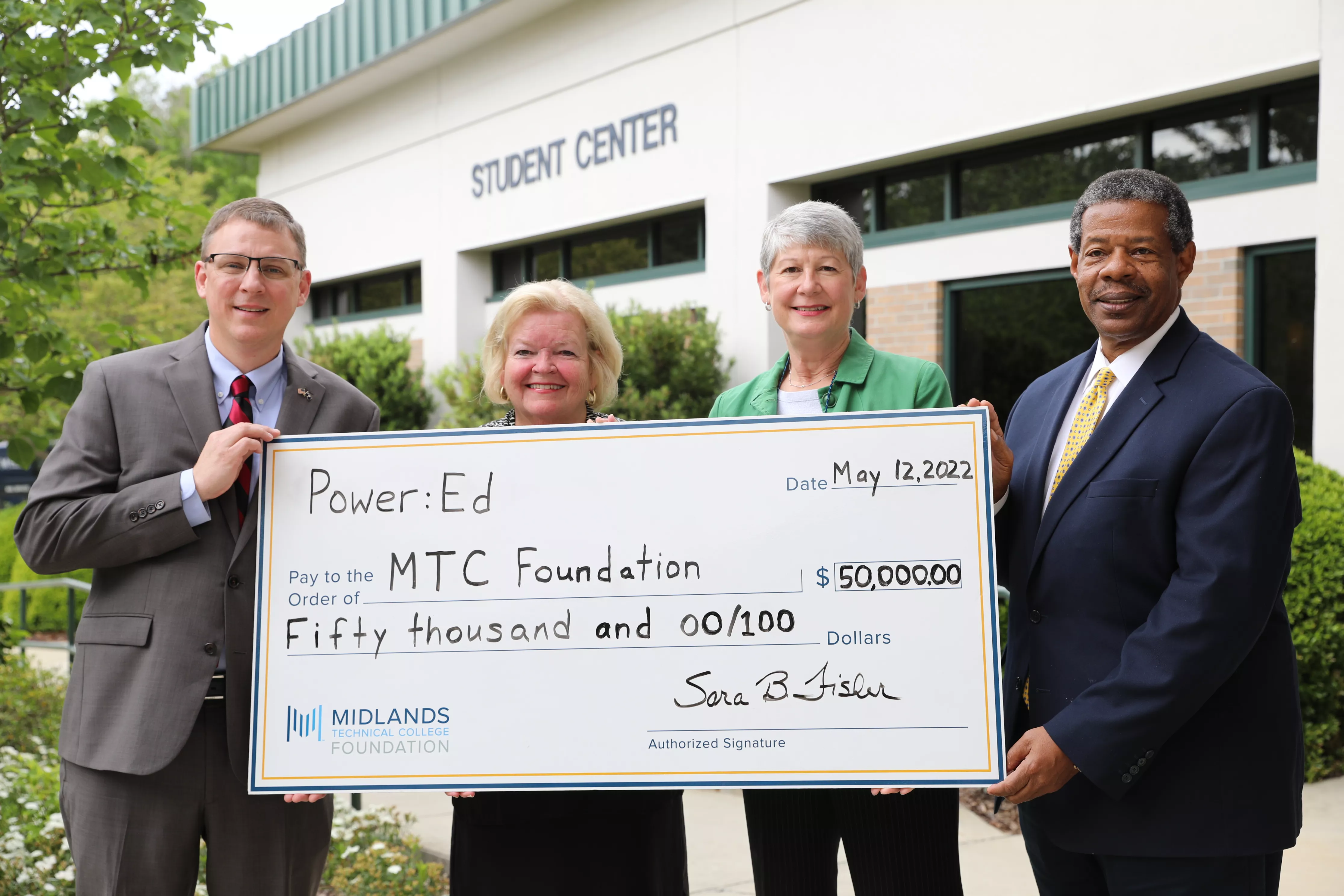 Trey Simon (S.C. Student Loan), Sara Fisher (Power:Ed), Nancy McKinney (MTC Foundation), and Dr. Ron Rhames (MTC)