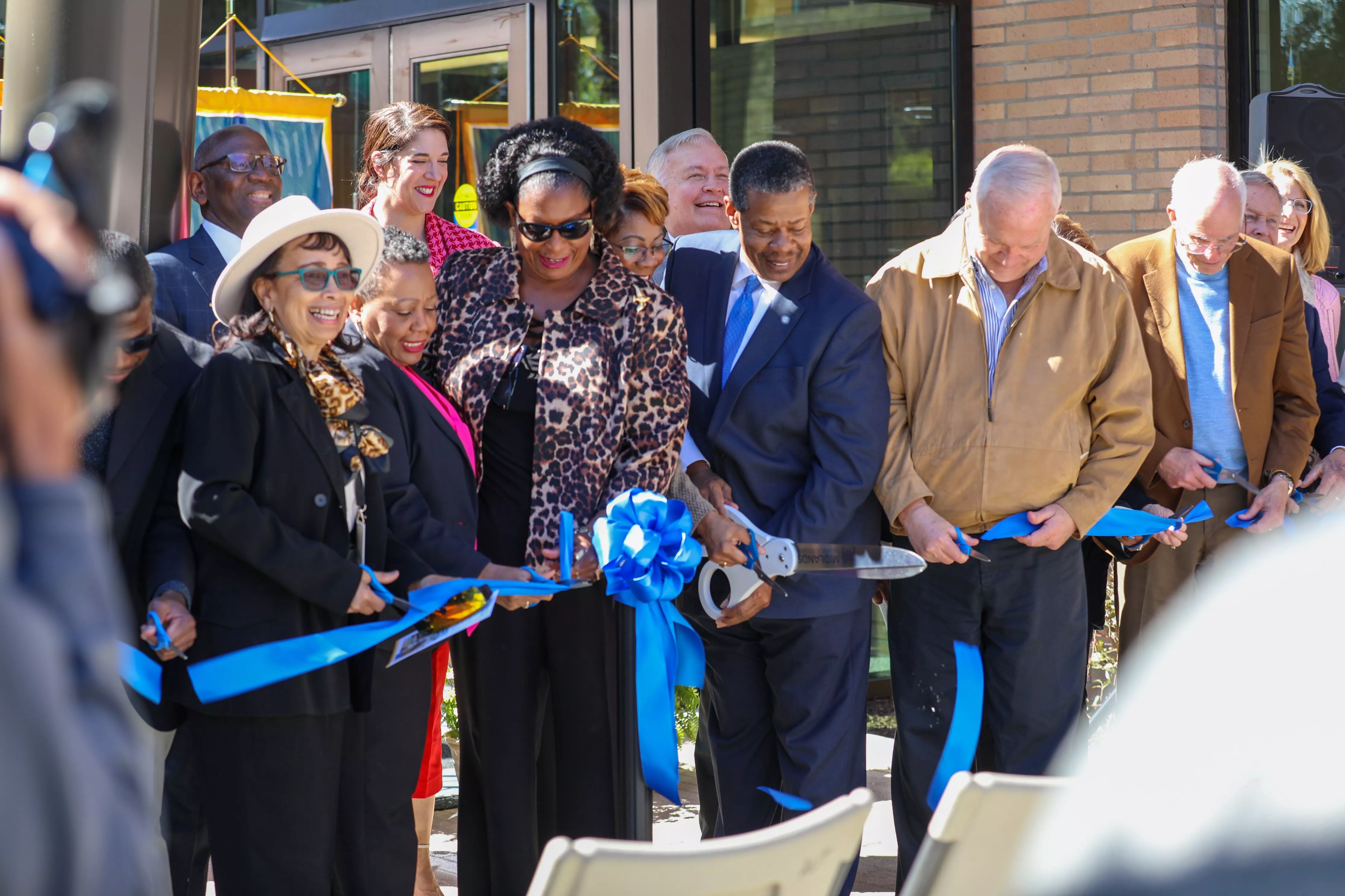 Dignitaries cut the ribbon on the new Center for Business and Information Technologies