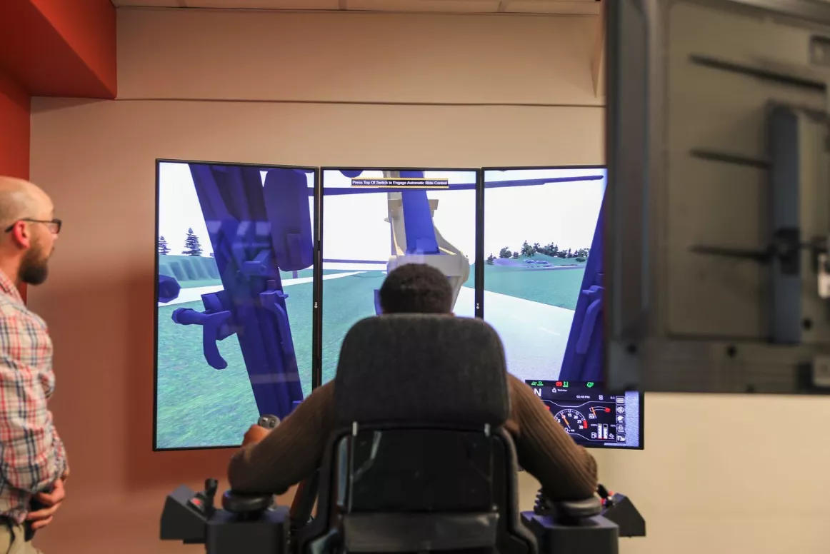 Heavy equipment operator simulator at Midlands Technical College.