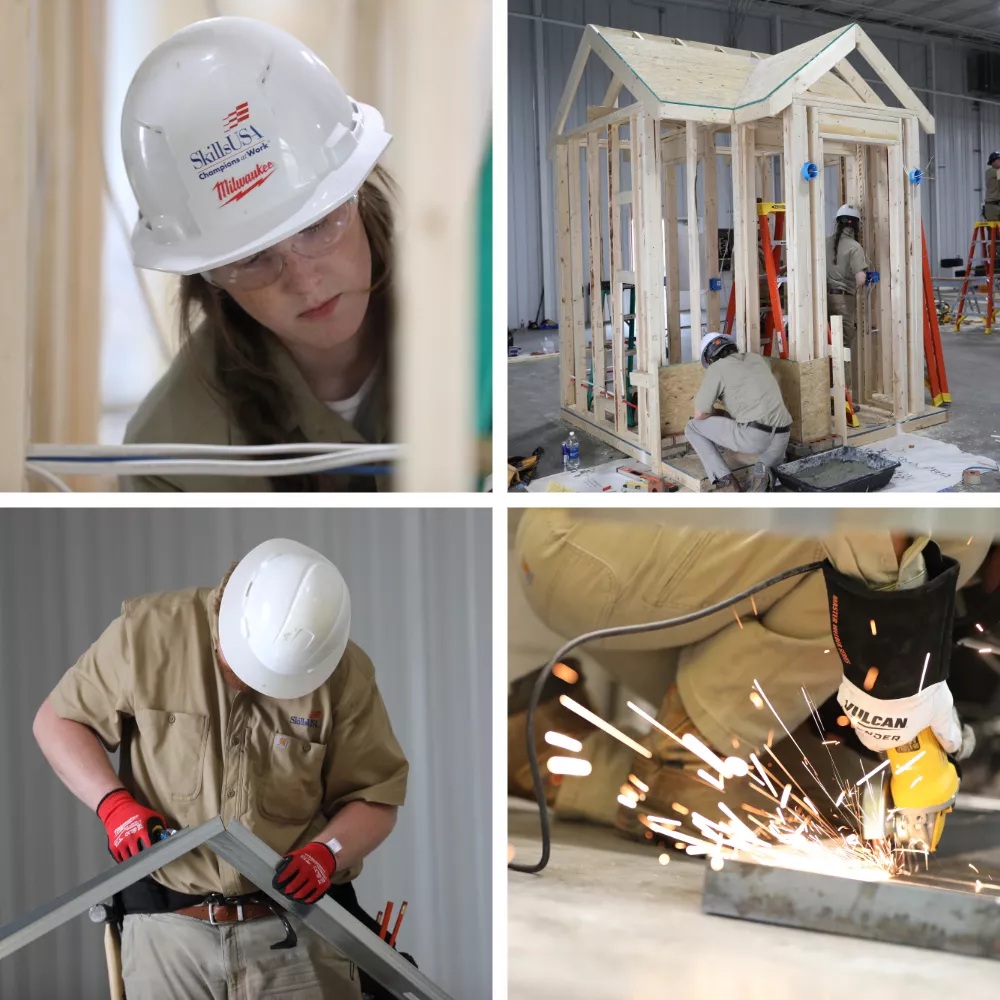 A collage of images of students at the SC SkillsUSA competition
