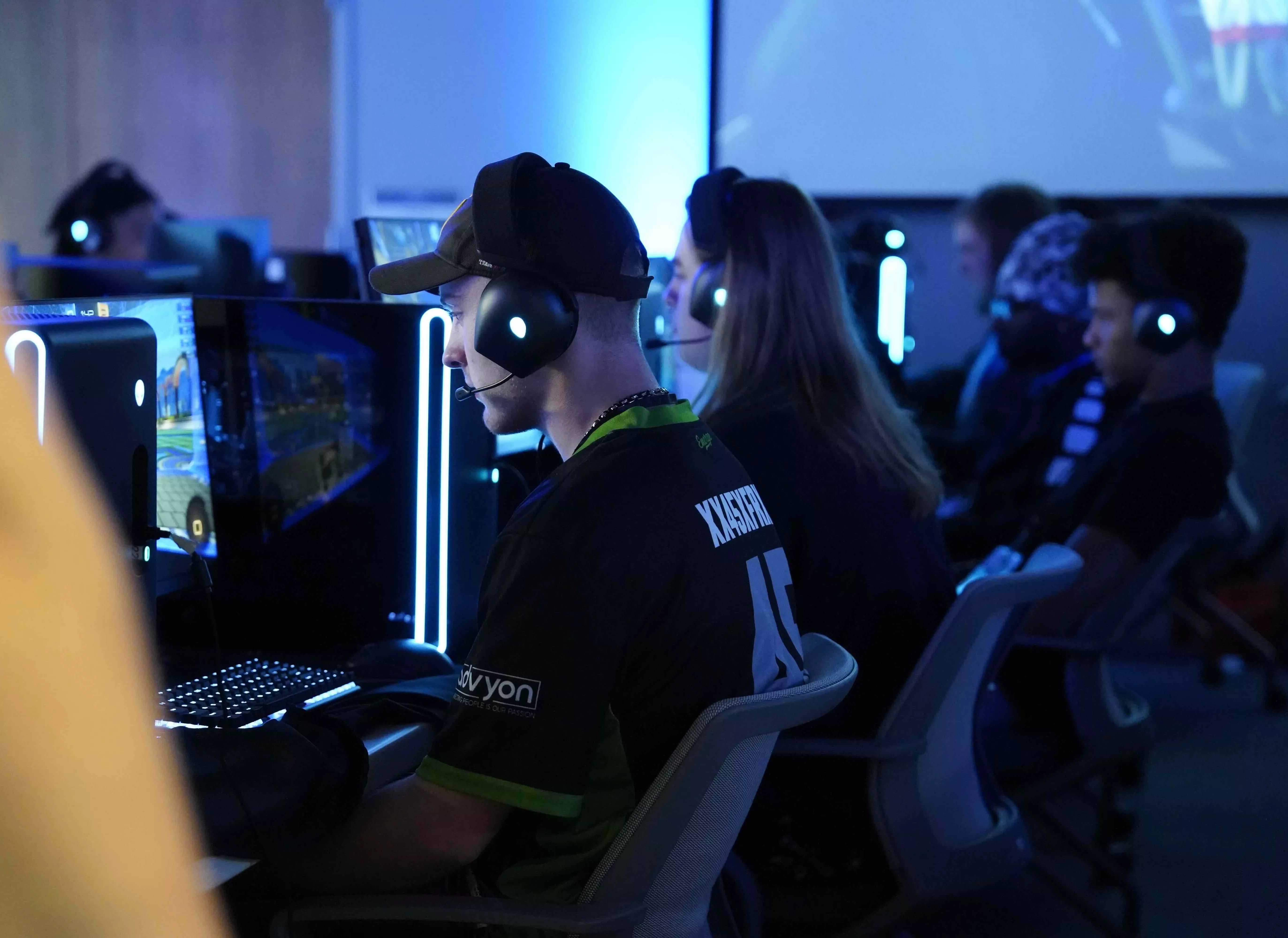 Image of students competing in the SC Scholastic Esports State Championship. 