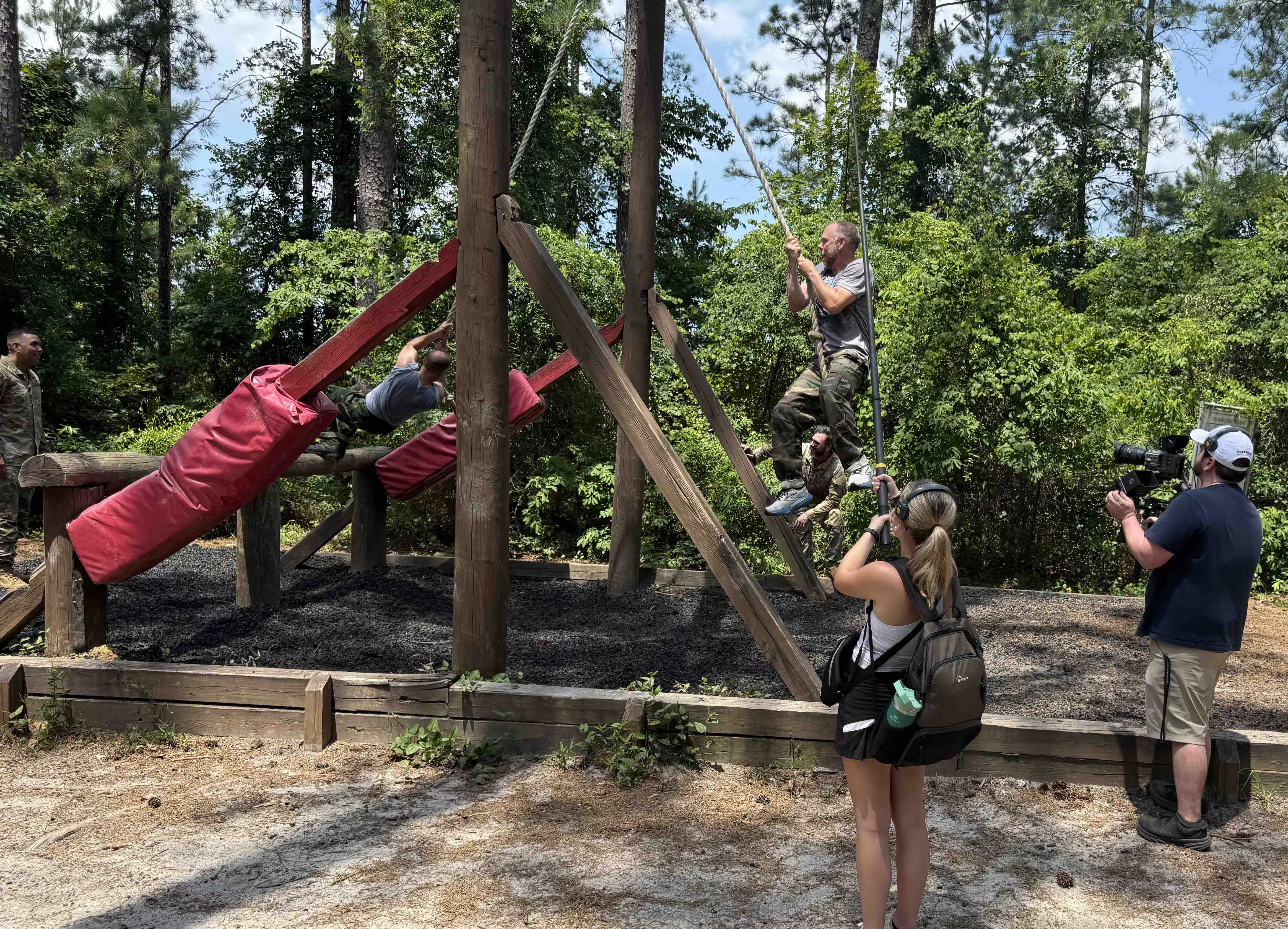 MTC college president takes on Confidence Obstacle Course at Fort Jackson