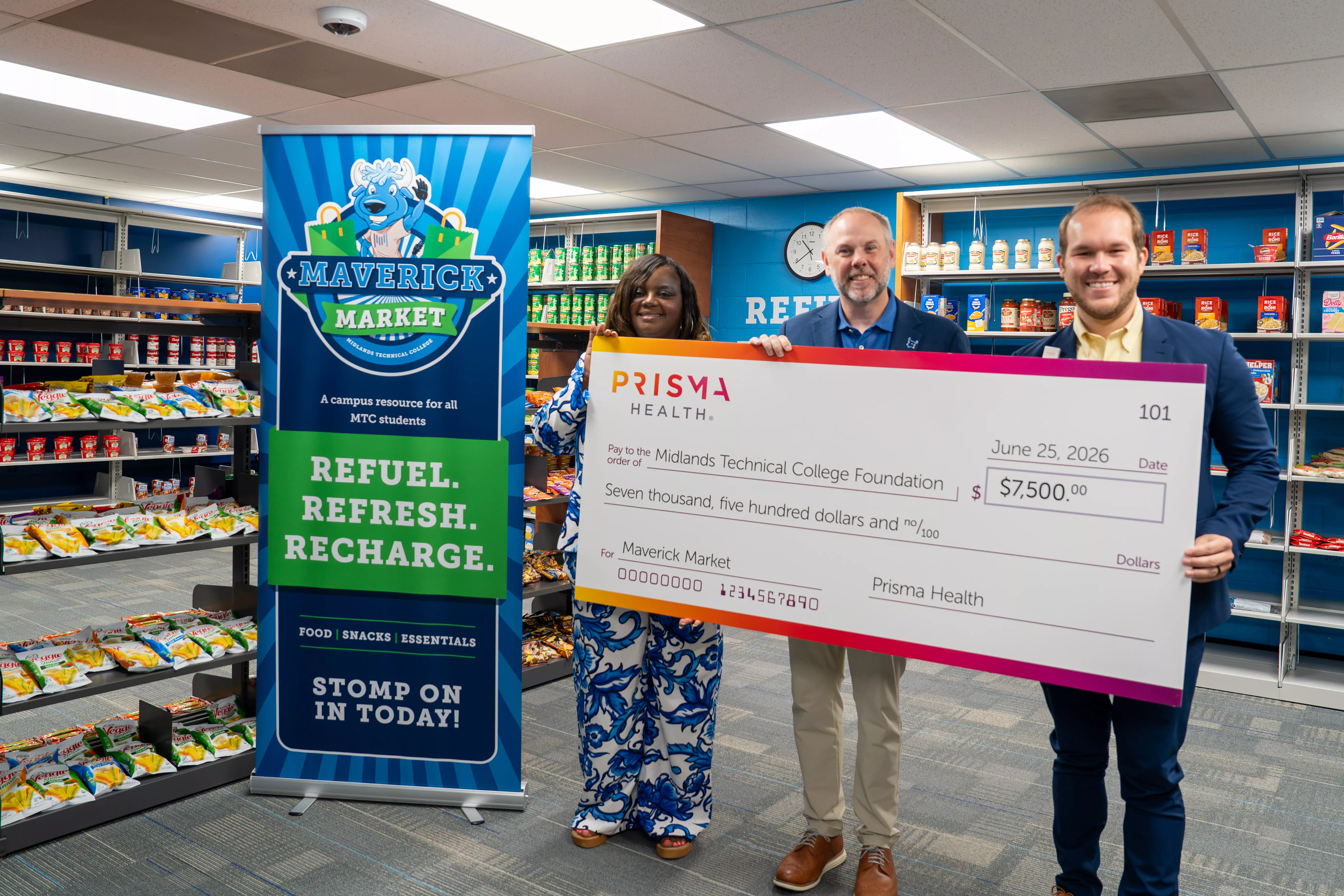 Large foamboard check held up in Maverick Market